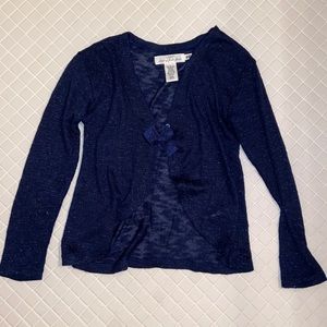 Girls navy sparkle light cardigan 8-10